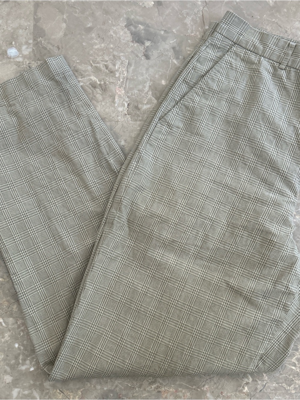 Vintage 90s Structure Plaid Dress Pants 34x30 Flat Front